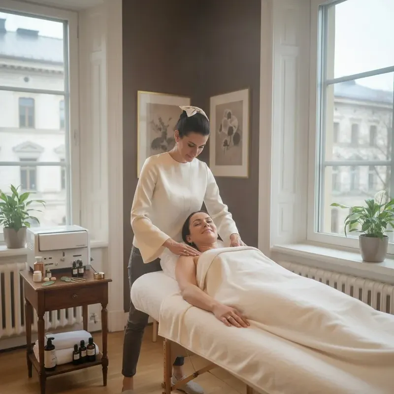 Bojana Klikovac utför en behandling på kliniken